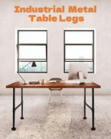 Pieds de table industriels en tuyaux, robustes, vintage, en métal, pour bureau, maison, salle à manger, bricolage