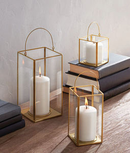 Juego de Portavelas de Metal Plateado Brillante, 3 Piezas, Forma de Cilindro, Base para Velas Votivas Colgantes, Vidrio Transparente, Decoración Moderna de Lujo para el Hogar - Product Image 2