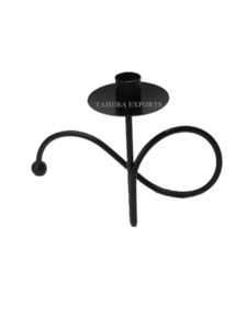 Single <b>Candlestick</b> <b>Holder</b> For Christmas Metal Candle Stand Home Decoration Premium Quality Luxury Metal Candle Stand Black - Product Image 3