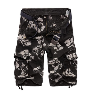 Shorts cargo d'été de qualité supérieure, denim décontracté écologique, 6 poches, jean à motif uni, short en maille, teint uni - Product Image 2