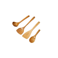 Ensemble de mini cuillères en bois d'acacia naturel écologique fait à la main Spatules de cuisson antiadhésives Pince Cuisine Ustensiles décoratifs de petite taille