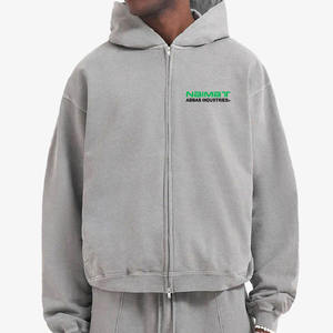 Venta al por mayor personalizado hombres Vintage Boxy Fit sudaderas con capucha 100% algodón francés Terry cubierta costura diseño piedra lavado raglán invierno - Product Image 5