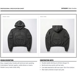 Sweat-shirt à capuche pour homme en molleton mélangé polyester/coton 500 g/m², coupe ample, longueur classique, broderie personnalisée, effet vieilli - Product Image 6