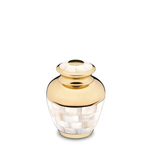 Amplia gama de accesorios funerarios, urnas de recuerdo de cremación de latón nácar de oro pulido Premium muy demandadas - Product Image 1
