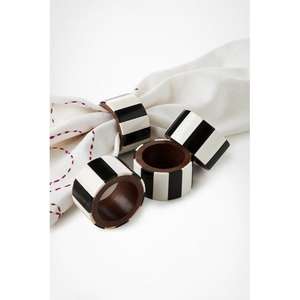 Vente en gros Nouvel arrivage d'accessoires de décoration de table Porte-serviettes plaqué or Rond de serviette en bois et métal de l'Inde - Product Image 4