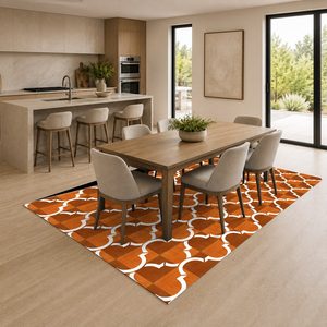 Tapis de salon moderne abstrait rouge bordeaux imprimé numériquement, lavable en machine, en chenille, antidérapant, RUGS DEPOT LXDP-0046, vente en gros - Product Image 4