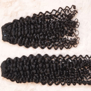 Máquina de cabello Remy indio virgen de calidad superior trama suelta rizo profundo extensiones de cabello estirado único Peluca de rizo profundo cabello sin procesar - Product Image 1