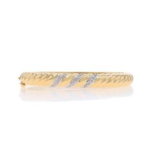 Brazalete de moissanita Vintage para mujer en oro amarillo sólido de 18K con joyería de moda de diseño ovalado - Product Image 1