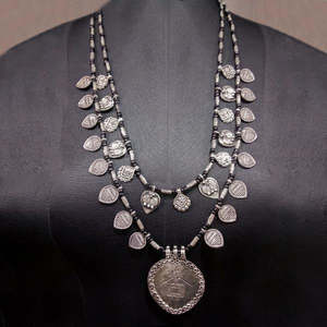 Jeweljunk Trendy Oxidised Plated Statement <b>Necklace</b> 1112609 Freshwater <b>Pearl</b> and Diamond with Cross Pattern for Gift - Product Image 1