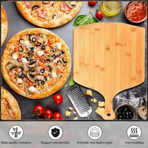 5 uds Pizza Peel 15,75x11,81 pulgadas bambú Pizza Peel espátula Pizza tabla de cortar con mango para cocina frutas verduras - Product Image 6