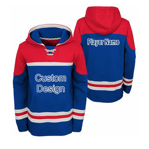Sweat à capuche de hockey brodé surdimensionné en blocs multicolores personnalisé pour hommes Hoodies maillot personnalisé vêtements de sport - Product Image 5