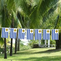 Football Sports Fan Drapeau 75D Polyester Uruguay Polonais Drapeaux Chaîne Décoration Bunting