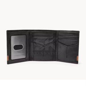 Portefeuille trifold en cuir de haute qualité, nouvelle conception, portefeuille trifold en cuir PU pour homme, à vendre - Product Image 4