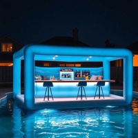 Piscine gonflable de jardin en PVC, bar flottant pour adultes, tente de fête, sièges de bar de jardin, lumières, couleur et taille personnalisées