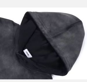 Sudadera con Capucha Vintage para Hombre, Lavado Ácido, Estampado Personalizado, 100% Algodón, Bordada, Diseño Sólido, Corte Regular, para Invierno - Product Image 6