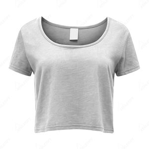 เสื้อยืดผ้าฝ้าย100% นุ่มสำหรับผู้หญิงทรงหลวมคอลึกแขนสั้นเสื้อระบายอากาศได้ดีผ้าเจอร์ซีย์ปรับแต่งขนาดได้สำหรับฤดูร้อน - Product Image 3