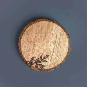High Demand Classic Style Handcrafted Natural <b>Wood</b> <b>Slices</b> Cozy Bark Drink Coasters for Table Protection Elegant Mats Pads - Product Image 4