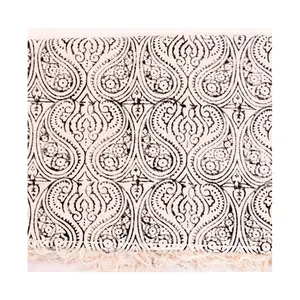 Indische dekorative handgemachte Block druck Schwarz-Weiß-Farbe Yoga Teppich Runner Bodenbereich Teppich matte Lieferant