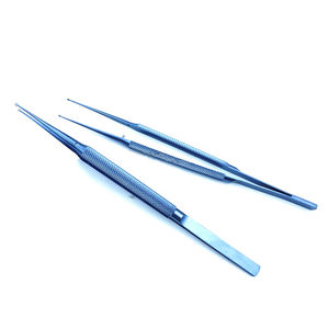 Pince à pointe annulaire manuelle en acier inoxydable de haute qualité 18cm Instruments de microchirurgie des yeux Pince d'ophtalmologie à trou fin CE - Product Image 1