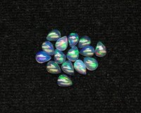 Opale d'Éthiopie en cabochon poire, 3x4mm, qualité AAA, gemme naturelle multi-feu, certifiée IGI, traitée thermiquement, Vivaaz Gems