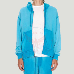 Survêtements d'hiver respirants personnalisés en coton délavé pour hommes - Fabrication professionnelle 100% coton - Product Image 4