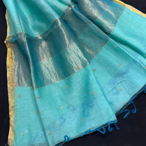 Dupatta de Seda Mulchanderi Pura Teñible de 2.5m, Alta Calidad, Sin Arrugas, Suave, Ligera, Estilo Tradicional para Fiestas, India/Pakistán - Product Image 1