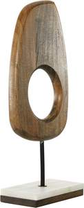 Sculpture moderne en bois de manguier naturel 8" x 4" x 18" marron, grande sculpture en bois sculpté - Product Image 4