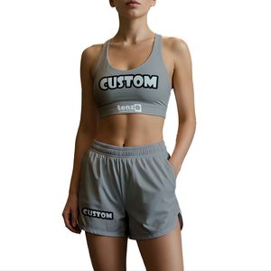 Conjunto Deportivo para Mujer de Poliéster y Elastano, OEM ODM. Camiseta Deportiva Transpirable con Logotipo Personalizado, Impresión por Transferencia de Calor, Shorts 2025 - Product Image 4