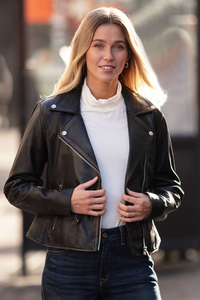 Blouson de moto d'hiver pour femme, tricoté, respirant, en coton, personnalisable, de haute qualité - Product Image 4