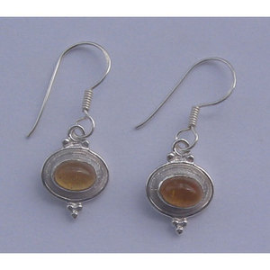 Shah Gems Natural <b>Citrine</b> Earrings for Women 925 Sterling Silver Drop Bezel Setting 18K Gold Rose Gold Featuring Diamond - Product Image 1