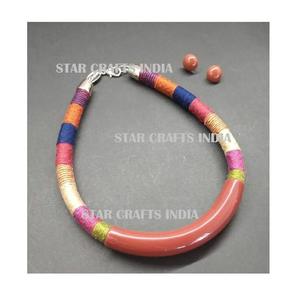 Envío rápido estilo Vintage cuentas de resina collar largo y pulsera moda colorida Bohemia joyería de declaración para mujer - Product Image 6