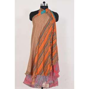 Vintage Short Dress, Summer Wear <b>Maxi</b> Dress, Silk Wrap <b>Skirt</b> for <b>Women</b> Hippie Boho Style Silk Wrap <b>Skirt</b> <b>Women</b> Party Wear <b>Skirt</b> - Product Image 4