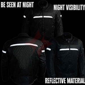 เสื้อแจ็คเก็ตมอเตอร์ไซค์ FLASH GEAR ป้องกันทุกสภาพอากาศ สีดำ สำหรับทุกเพศ ดีไซน์ตาข่ายระบายอากาศ แขนยาว ผลิตจากโพลีเอสเตอร์/หนัง - Product Image 4