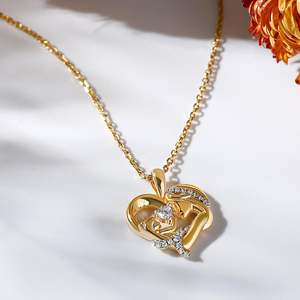 Collier Cœur en Zircon Plaqué Rhodium et Or Jeulia, Chaîne Tendance pour Maman et Bébé - Product Image 6