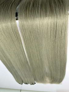 Cheveux Humains Remy Gris Pas Chers 13x4 Frontal Lisse Naturel Raide Double Trame Faite à la Machine du Vietnam - Product Image 4