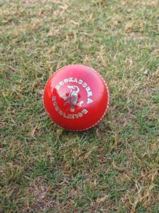 เครื่องทำลูกบอลคริกเก็ตสีแดงแบบเย็บติดโลโก้ได้ตามต้องการ - Product Image 3