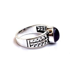 Hot Sale High Quality Vintage Bohemia Fashion Jewelry <b>Turquoise</b> Amethyst Stone Bezel Setting Unisex <b>Rings</b> - Product Image 4