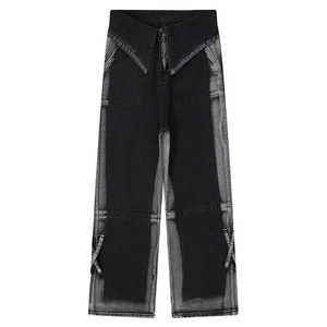 Pantalones Vaqueros Holgados de Estilo Urbano para Hombre, de Algodón de Alta Calidad, Lavado Claro, Estilo Baggy, Talla Grande - Product Image 1