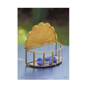 Boîte à bijoux décorative en verre or Boîte à bijoux en métal et en verre faite à la main Fabricant et exportateur Nouveau design en métal et en verre - Product Image 3