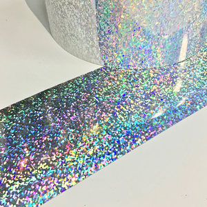 แผ่นฟิล์มโฮโลแกรมสีเงินพร้อมกาวลายรุ้งสำหรับบรรจุภัณฑ์ ห่อของขวัญ และสร้างแบรนด์ ผู้จัดจำหน่ายขายส่งจำนวนมาก - Product Image 1