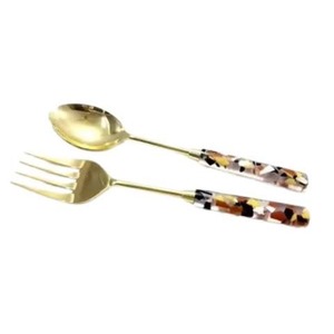 Serveur de salade en acier inoxydable avec poignée décorative en forme d'étoile Ustensiles de cuisine pour la maison Ustensile de service pour le camping - Product Image 3