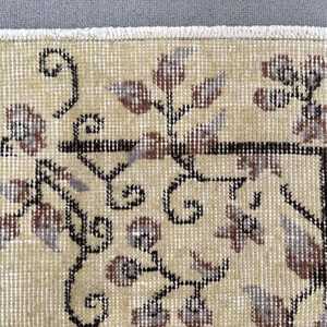 3.2x6.8 ft Rug, Vintage Turkish Accent Rug, <b>Brown</b> <b>Wool</b> Rug - Product Image 5