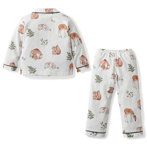 Conjunto de Pijama de Algodón Suave para Niños, Manga Larga, Diseño de Dibujos Animados, Ropa de Dormir de Dos Piezas para Niños, Otoño - Product Image 4