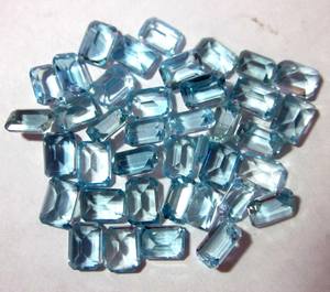 พลอยโทแพซสีฟ้าธรรมชาติคุณภาพ AAA ทรงแปดเหลี่ยมเจียระไน 9x7 มม. ทรงเอเมอรัลด์ สำหรับทำเครื่องประดับ - Product Image 5