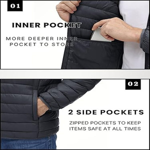 Service OEM, conception de logo personnalisé, veste d'hiver à bulles pour homme, vêtements de mode de haute qualité, veste à bulles - Product Image 3