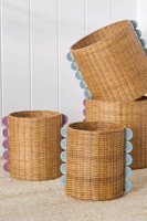 Panier à linge captivant panier en rotin fait à la main avec motif décoratif grand panier organisateur tissé pour serviettes et vêtements