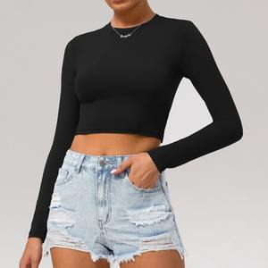 Mermaid Curve Sports T-shirt Traje de Yoga de manga larga de secado rápido Nuevo Color sólido Top Running Sports Casual Camiseta de manga larga - Product Image 4