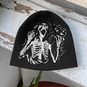 Gorro de Punto Jacquard OEM con Logotipo Personalizado para Marca, Transpirable e Impermeable, para Eventos, Estilo Urbano, Playa, con Lazos y Puntos - Product Image 1