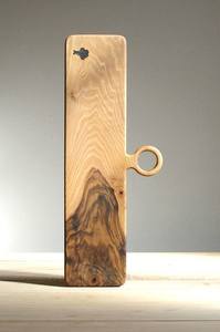 Dernière planche à découper ronde en orme Plateau de service en bois de qualité supérieure pour fromage et amuse-gueules Ustensiles de cuisine écologiques - Product Image 4