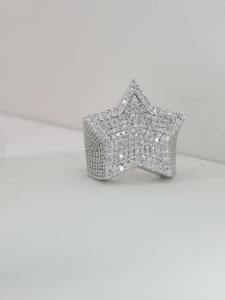 เครื่องประดับแฟชั่นฮิปฮอปสุดเท่แหวนเงินแบบ925สำหรับเครื่องประดับเพชรงานหมั้น - Product Image 2